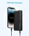 Anker Portable Charger, 20,000mAh Power Bank, Battery Pack with 2-Port, 15W High-Speed Charging (Black)