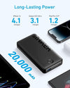 Anker Portable Charger, 20,000mAh Power Bank, Battery Pack with 2-Port, 15W High-Speed Charging (Black)