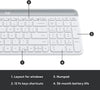Logitech Combo MK470 Slim Wireless Keyboard and Mouse Combo - Low Profile Compact Layout, Ultra Quiet Operation, 2.4 GHz USB Receiver with Plug and Play Connectivity, Long Battery Life - (White)