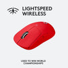 Logitech Mouse G Pro X SUPERLIGHT Wireless Gaming Mouse, Ultra-Lightweight, HERO 25K Sensor, 25,600 DPI, 5 Programmable Buttons, Long Battery Life (Red)