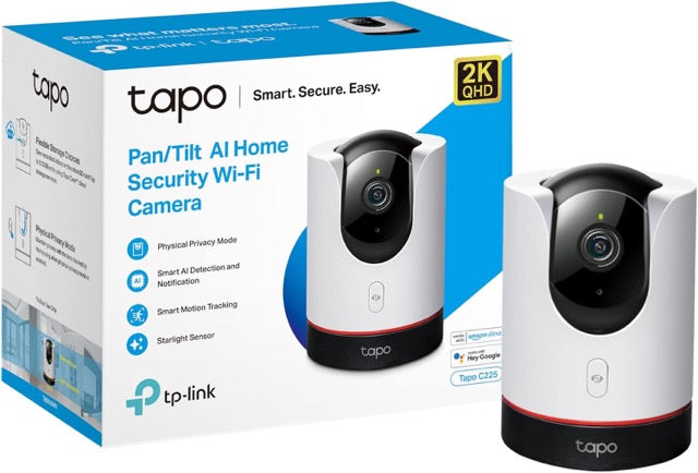 TAPO By TP-Link C225 2K QHD Pan/Tilt Security Camera, AI Detection