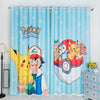 Custom Made Grommet Curtain Pikachu & Ash - 2 panels (Sky Blue)
