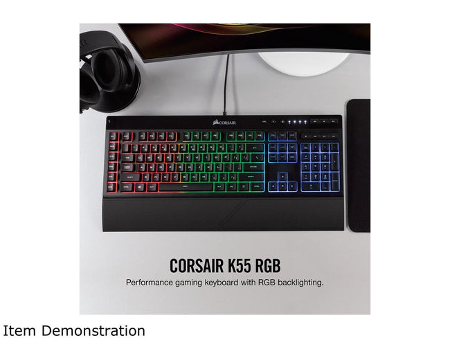 Corsair Keyboard Gaming K55 RGB Keyboard, Backlit RGB LED – Click.com.bn