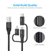 Choetech Cable 3 in 1 Lightning & Micro USB & USB-C to USB-A/M Nylon braided Cable Fast Charging