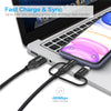 Choetech Cable 3 in 1 Lightning & Micro USB & USB-C to USB-A/M Nylon braided Cable Fast Charging