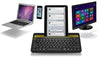 Logitech Keyboard K480 Bluetooth Multi-Device Portable Wireless Keyboard with Integrated Stand Phone Holder - Works with Windows and Mac Computers, Android and iOS Tablets and Smartphones (Black)