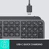 Logitech Keyboard MX Keys Advanced Wireless Illuminated Keyboard, Tactile Responsive Typing, Backlighting, Bluetooth, USB-C, Apple macOS, Microsoft Windows, Linux, iOS, Android, Metal Build - Graphite