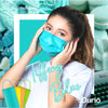 DURIO 545 Trendish 4 Ply Surgical Face Mask (ADULT) - Tiffany Blue - 40pcs