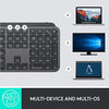 Logitech Keyboard MX Keys Advanced Wireless Illuminated Keyboard, Tactile Responsive Typing, Backlighting, Bluetooth, USB-C, Apple macOS, Microsoft Windows, Linux, iOS, Android, Metal Build - Graphite