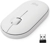 Logitech Mouse Pebble M350 Wireless Mouse with Bluetooth or USB - Silent, Slim Computer Mouse with Quiet Click for iPad, Laptop, Notebook, PC and Mac - (White)
