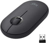Logitech Mouse Pebble M350 Wireless Mouse with Bluetooth or USB - Silent, Slim Computer Mouse with Quiet Click for iPad, Laptop, Notebook, PC and Mac - (Graphite)