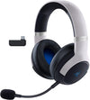 Razer Headset Kaira Pro Dual Wireless Gaming Headset w/Haptics for Playstation 5 / PS5, PC, Mobile, PS4: HyperSense - Triforce 50mm Drivers - Detachable Mic - 2.4GHz and Bluetooth w/SmartSwitch - White/Black