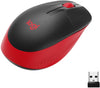 Logitech Mouse M190 Wireless Mouse Full Size Comfort Curve Design 1000Dpi - Red