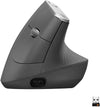 Logitech Mouse MX Vertical Wireless Mouse – Advanced Ergonomic Design, Bluetooth or USB, Rechargeable - (Graphite)