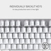Razer Keyboard BlackWidow Lite Mercury - Silent Mechanical Gaming Keyboard (White) with White LED Backlighting for Enhanced Productivity - Orange Switches (Silent & Tactile) - US Layout