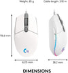 Logitech Mouse G203 LIGHTSYNC Wired Gaming Mouse - (White)