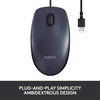 Logitech M100R Wired USB Mouse (Dark Black)