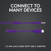 Logitech Earphones G333 Wired in Ear Earphones with Mic (Purple)