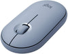Logitech Mouse Pebble M350 Wireless Mouse with Bluetooth or USB - Silent, Slim Computer Mouse with Quiet Click for iPad, Laptop, Notebook, PC and Mac - (Blue Grey)