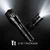 Tquens L200 led Flashlight 2-in-1 (1 Full Size - 1040 Lumen / 1 Mini Size - 307 Lumen) with Batteries and Charger(for the full size) Included and Water Resistant Flashlight