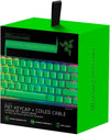 Razer Keycap PBT + Coiled Cable Upgrade Set: Durable Doubleshot PBT - Universal Compatibility - Keycap Removal Tool & Stabilizers - Tactically Coiled & Designed - Braided Fiber Cable - Razer Green
