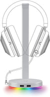 Razer Headset Base Station V2 Chroma: Chroma RGB Lighting - Non-Slip Rubber Base - Designed for Gaming Headsets - Mercury White, 4.73 x 4.73 x 11.03 inches