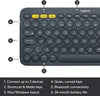 Logitech Keyboard K380 Wireless Multi-Device for Windows, Apple iOS, Apple TV Android or Chrome, Bluetooth, Compact Space-Saving Design, PC/Mac/Laptop/Smartphone/Tablet - (Graphite)