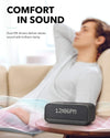 Anker Soundcore Wakey Bluetooth Speakers with Alarm Clock, Stereo Sound, FM Radio, White Noise, Qi Wireless Charger (Black)