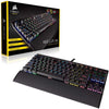 Corsair Keyboard K65 LUX RGB Compact Mechanical Keyboard - USB Passthrough & Media Controls - Linear & Quiet - Cherry MX Red - RGB LED Backlit