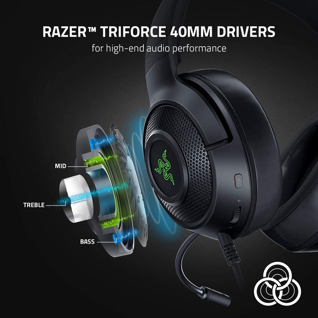 Razer Headset Kraken V3 X Gaming Headset: 7.1 Surround Sound