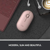 Logitech Mouse Pebble M350 Wireless Mouse with Bluetooth or USB - Silent, Slim Computer Mouse with Quiet Click for iPad, Laptop, Notebook, PC and Mac - (Pink Rose)