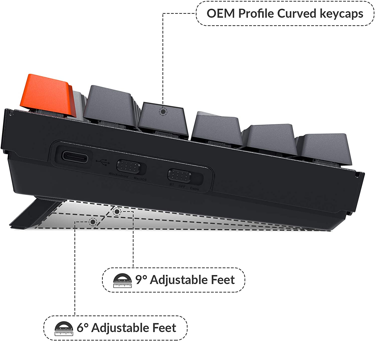 Keychron K8 Tenkeyless Wireless Mechanical Keyboard for Mac, White