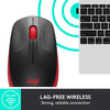 Logitech Mouse M190 Wireless Mouse Full Size Comfort Curve Design 1000Dpi - Red