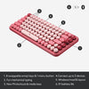 Logitech Keyboard POP Keys Mechanical Wireless Keyboard with Customizable Emoji Keys, Durable Compact Design, Bluetooth or USB Connectivity, Multi-Device, OS Compatible - Heartbreaker Rose