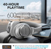 Anker Soundcore Life Q20 Hybrid Active Noise Cancelling Headphones, Wireless Over Ear Bluetooth Headphones, 40H Playtime, Hi-Res Audio, Deep Bass, Memory Foam Ear Cup (Silver)