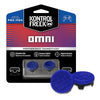 KontrolFreek Performance Thumbsticks Omni for Playstation 4 (PS4) and Playstation 5 (PS5), 2 Low-Rise Concave (Blue)