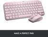 Logitech Keyboard MX Keys Mini Minimalist Wireless Illuminated, Compact, Bluetooth, Backlit, USB-C, Compatible with Apple macOS, iOS, Windows, Linux, Android, Metal Build - Rose
