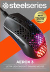SteelSeries Mouse Aerox 3 Wired 2022 - Super Light Gaming Mouse - 8,500 CPI TrueMove Core Optical Sensor - Ultra-Lightweight 59g Water Resistant Design - Universal USB-C connectivity - Onyx