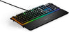 SteelSeries Keyboard Apex 3 RGB Gaming Keyboard – 10-Zone RGB Illumination – IP32 Water Resistant – Premium Magnetic Wrist Rest (Whisper Quiet Gaming Switch)