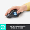 Logitech Mouse ERGO M575 Wireless Trackball Mouse, Easy thumb control, Precision and smooth tracking, Ergonomic comfort design, Windows/Mac, Bluetooth, USB - (Graphite)