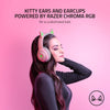 Razer Headset Kraken BT Kitty Edition: Bluetooth 5.0-40ms Low Latency Connection - Custom-Tuned 40mm Drivers - Beamforming Microphone - Powered by Razer Chroma - Quartz Pink