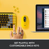 Logitech Keyboard POP Mechanical Wireless Keyboard with Customizable Emoji Keys, Durable Compact Design, Bluetooth or USB Connectivity, Multi-Device, OS Compatible - Blast Yellow