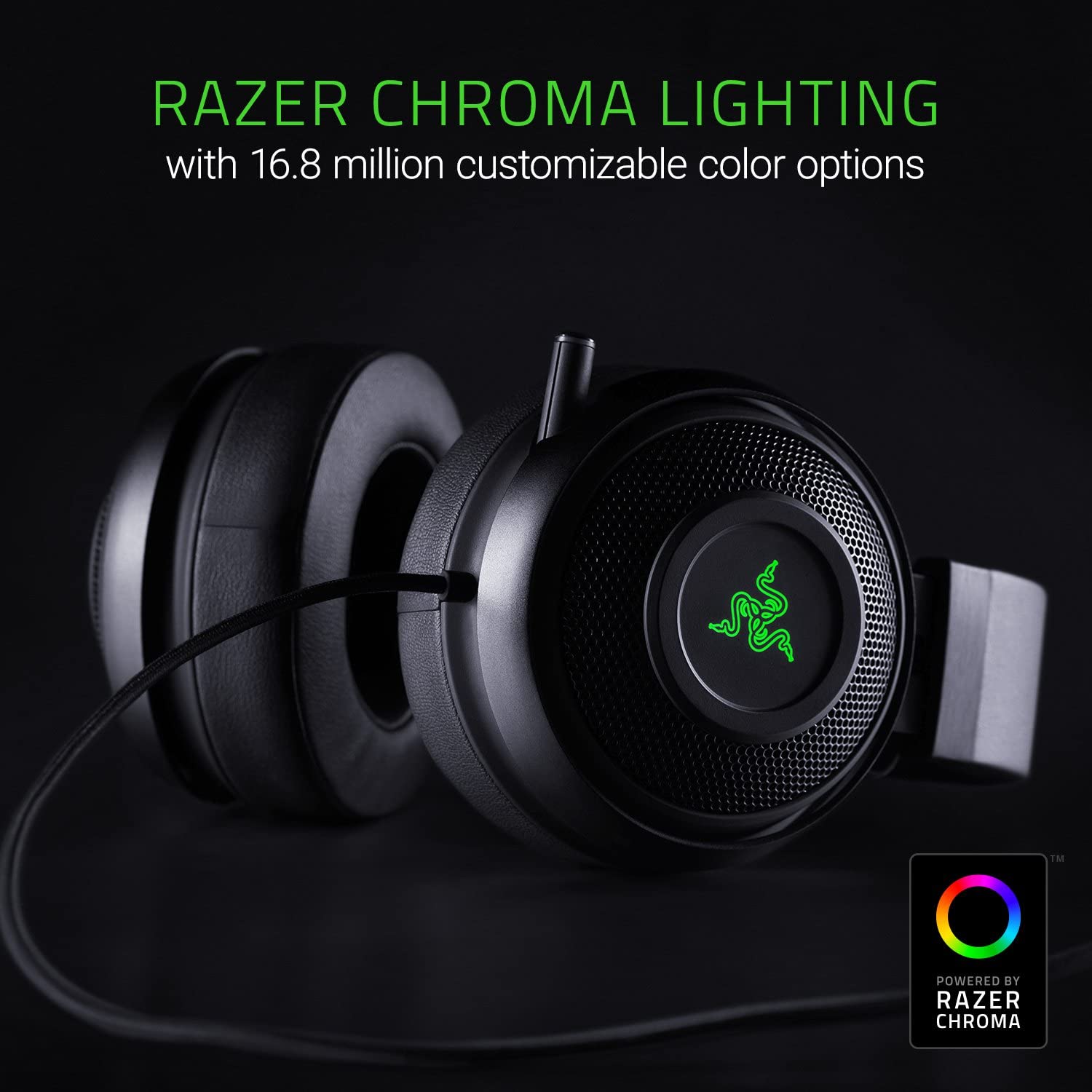 Razer Headset Kraken Chroma V2 USB Gaming Headset Oval Ear