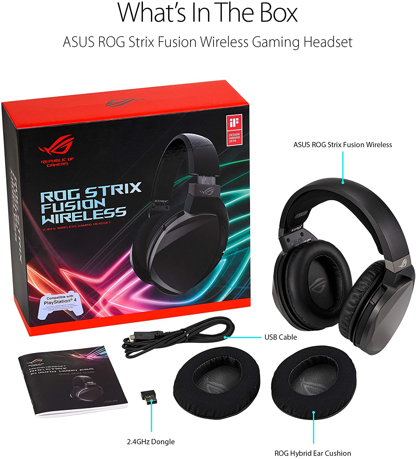 ASUS ROG Strix Fusion Wireless Gaming Headset For PC And