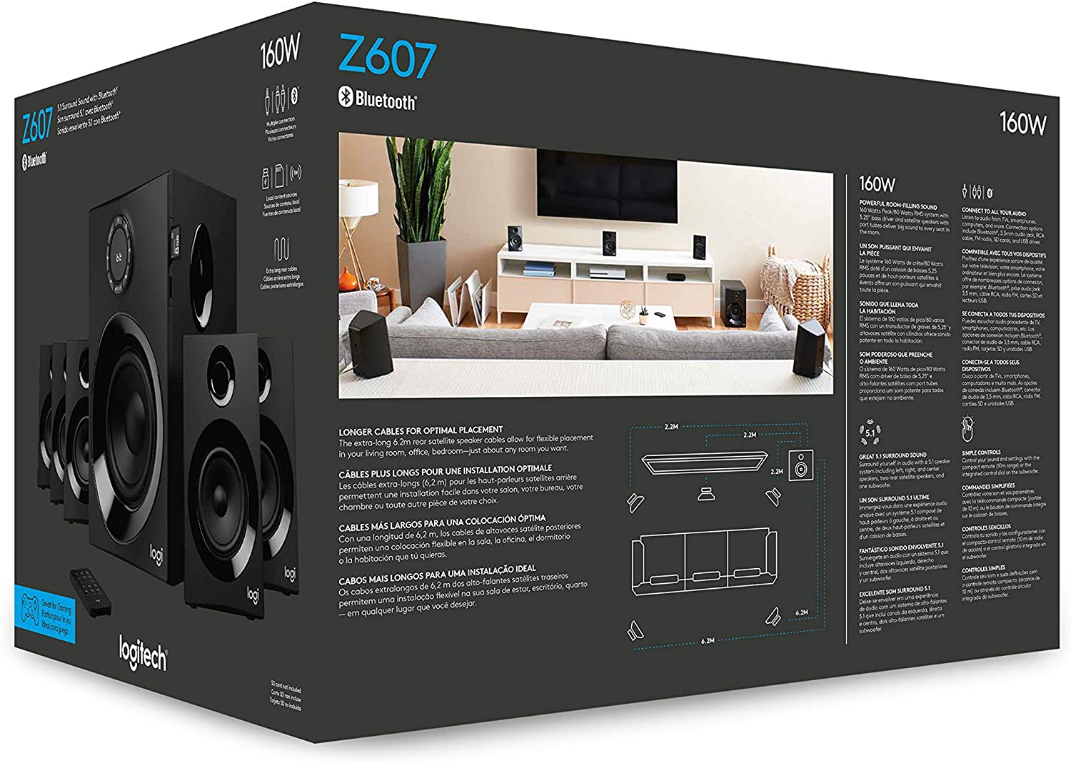Hus lige ud klistermærke Logitech Speaker Z607 160W Wireless Bluetooth 5.1 Surround Speaker Sys –  Click.com.bn
