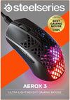 SteelSeries Mouse Aerox 3 Wired - Super Light Gaming Mouse - 8,500 CPI TrueMove Core Optical Sensor - Ultra-lightweight Water Resistant Design - Universal USB-C connectivity (62599)