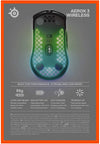 SteelSeries Mouse Aerox 3 Wireless - Super Light Gaming Mouse - 18,000 CPI TrueMove Air Optical Sensor - Ultra-lightweight Water Resistant Design - 200 Hour Battery Life (62604)