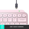 Logitech Keyboard MX Keys Mini Minimalist Wireless Illuminated, Compact, Bluetooth, Backlit, USB-C, Compatible with Apple macOS, iOS, Windows, Linux, Android, Metal Build - Rose