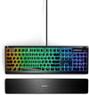 SteelSeries Keyboard Apex 3 RGB Gaming Keyboard – 10-Zone RGB Illumination – IP32 Water Resistant – Premium Magnetic Wrist Rest (Whisper Quiet Gaming Switch)