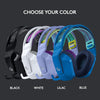 Logitech Headset G733 Lightspeed Wireless Gaming Headset with Suspension Headband, LIGHTSYNC RGB, Blue VO!CE mic Technology and PRO-G Audio Drivers - (White)